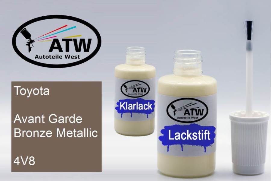 Toyota, Avant Garde Bronze Metallic, 4V8: 20ml Lackstift + 20ml Klarlack - Set, von ATW Autoteile West.